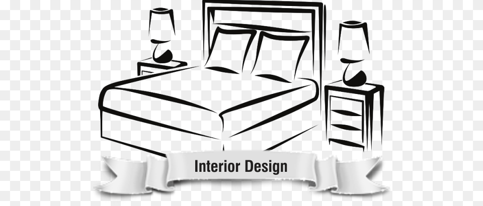 Cartoon Bedroom In Black, Furniture, Lamp, Table Lamp, Bed Free Png Download
