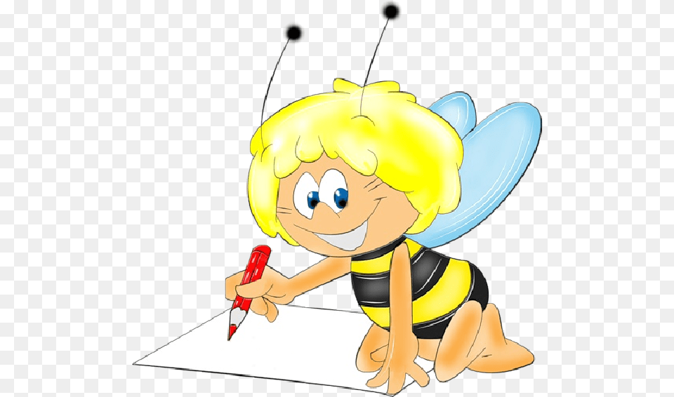 Cartoon Bee Cute Cartoon Bee Clipart Bee Busy Cartoon, Book, Comics, Publication, Cupid Png