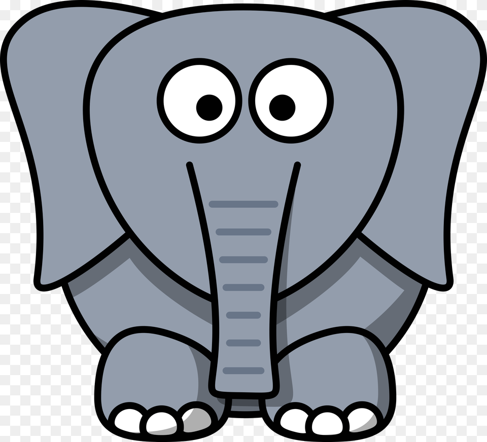 Cartoon Big Image Cartoon Elephant Front View, Animal, Wildlife, Mammal Png