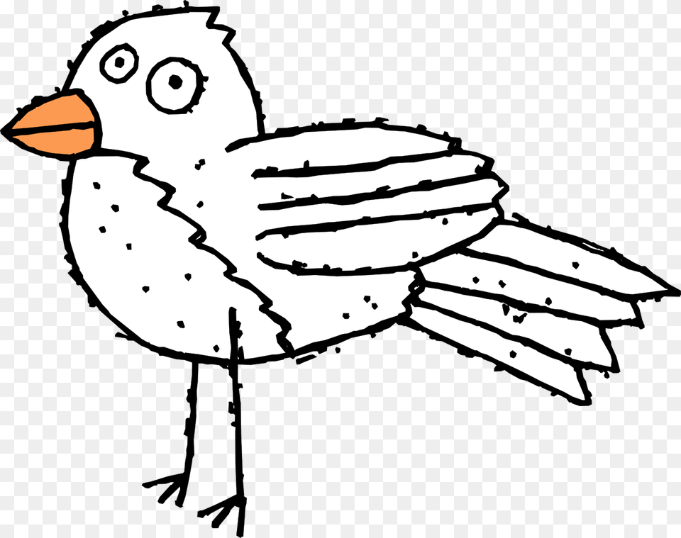 Cartoon Bird 3 Black White Line Art Scalable Vector Cartoon Bird, Animal, Finch, Drawing, Stencil Free Png Download