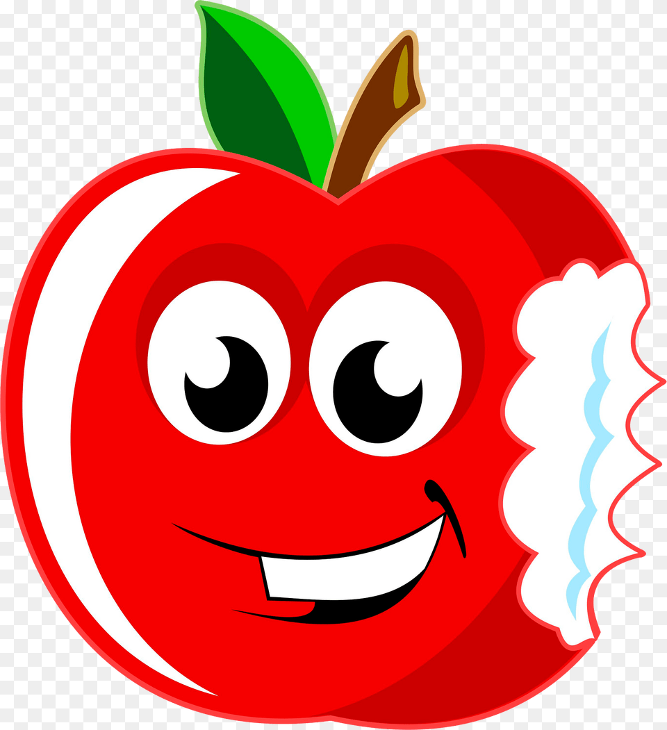 Cartoon Bitten Apple Clipart, Food, Fruit, Plant, Produce Free Png Download