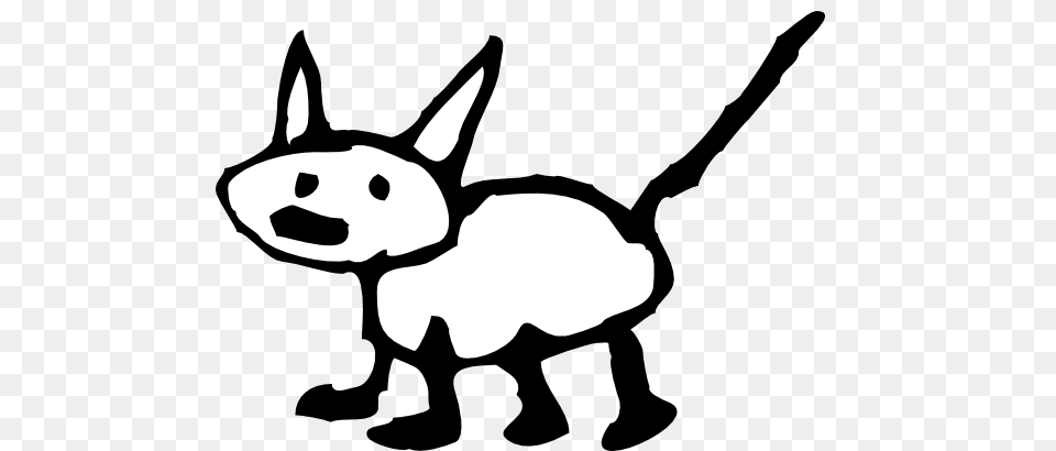 Cartoon Black And White Cat, Stencil, Animal, Kangaroo, Mammal Png Image