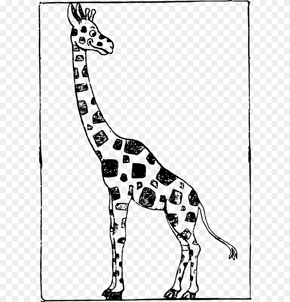 Cartoon Black And White Giraffe Clipart Baby Giraffe Cartoon Black And White Giraffe, Gray Free Png