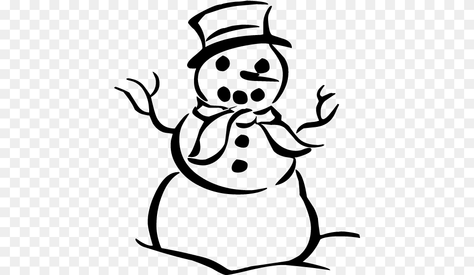 Cartoon Black And White Snowman, Gray Png Image