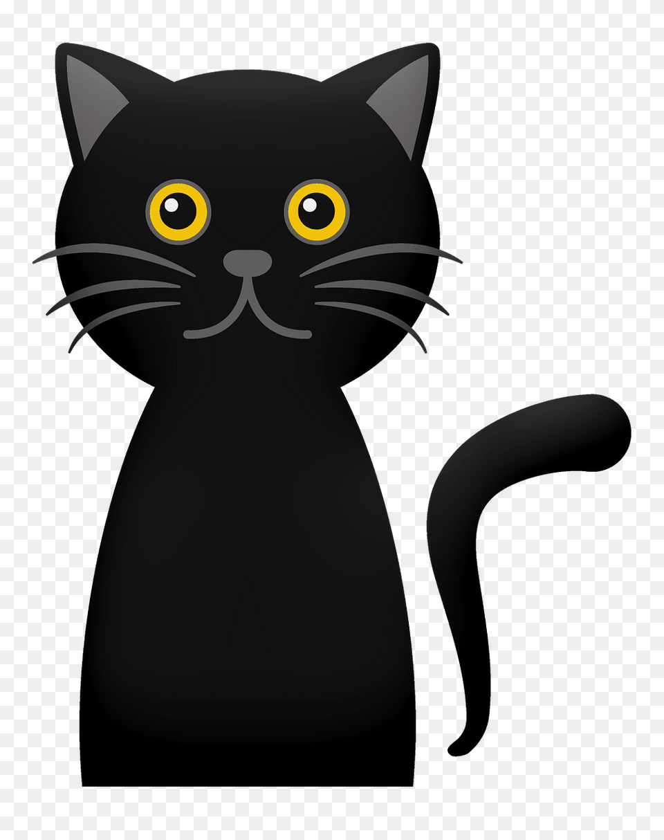 Cartoon Black Cat Clipart, Animal, Mammal, Pet, Black Cat Free Png
