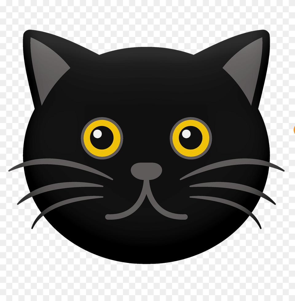 Cartoon Black Cat Face Clipart, Animal, Mammal, Pet, Black Cat Free Png Download