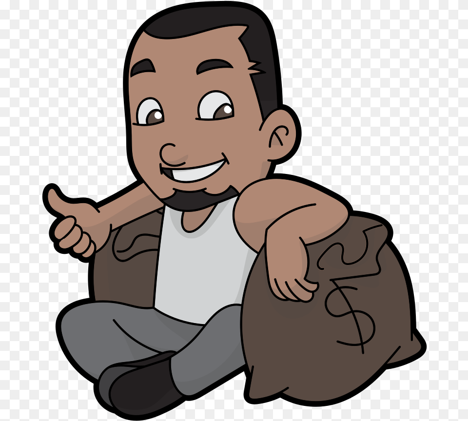 Cartoon Black Guy, Baby, Person, Face, Head Free Png