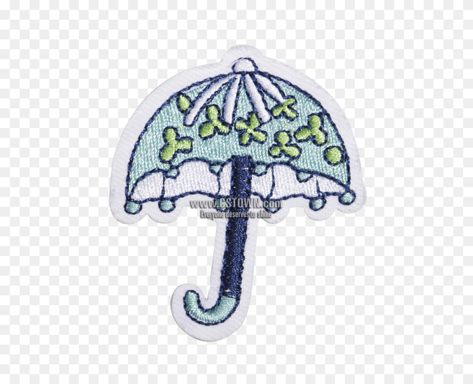 Cartoon Blue Umbrella Embroidered Patch Cross Stitch, Lamp, Fungus, Plant Png