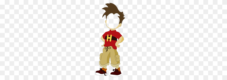 Cartoon Boy Person, Logo, Clothing, Pants Png Image