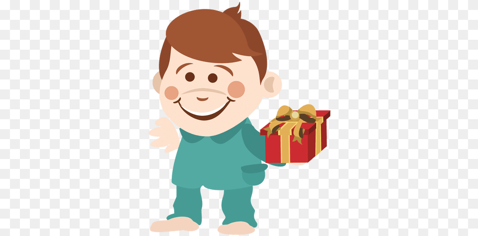 Cartoon Boy Holding Giftbox Transparent U0026 Svg Vector File Kids Addicted To Phone Clipart, Baby, Person, Face, Head Png