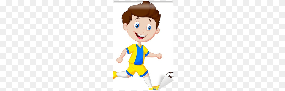 Cartoon Boy Playing Football, Baby, Cleaning, Person, Face Png Image