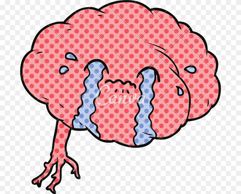 Cartoon Brain Character With Headache Crying Vector, Animal, Bird Free Png