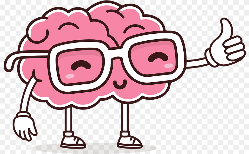 Cartoon Brain With Glasses, Body Part, Hand, Person, Animal Free Png