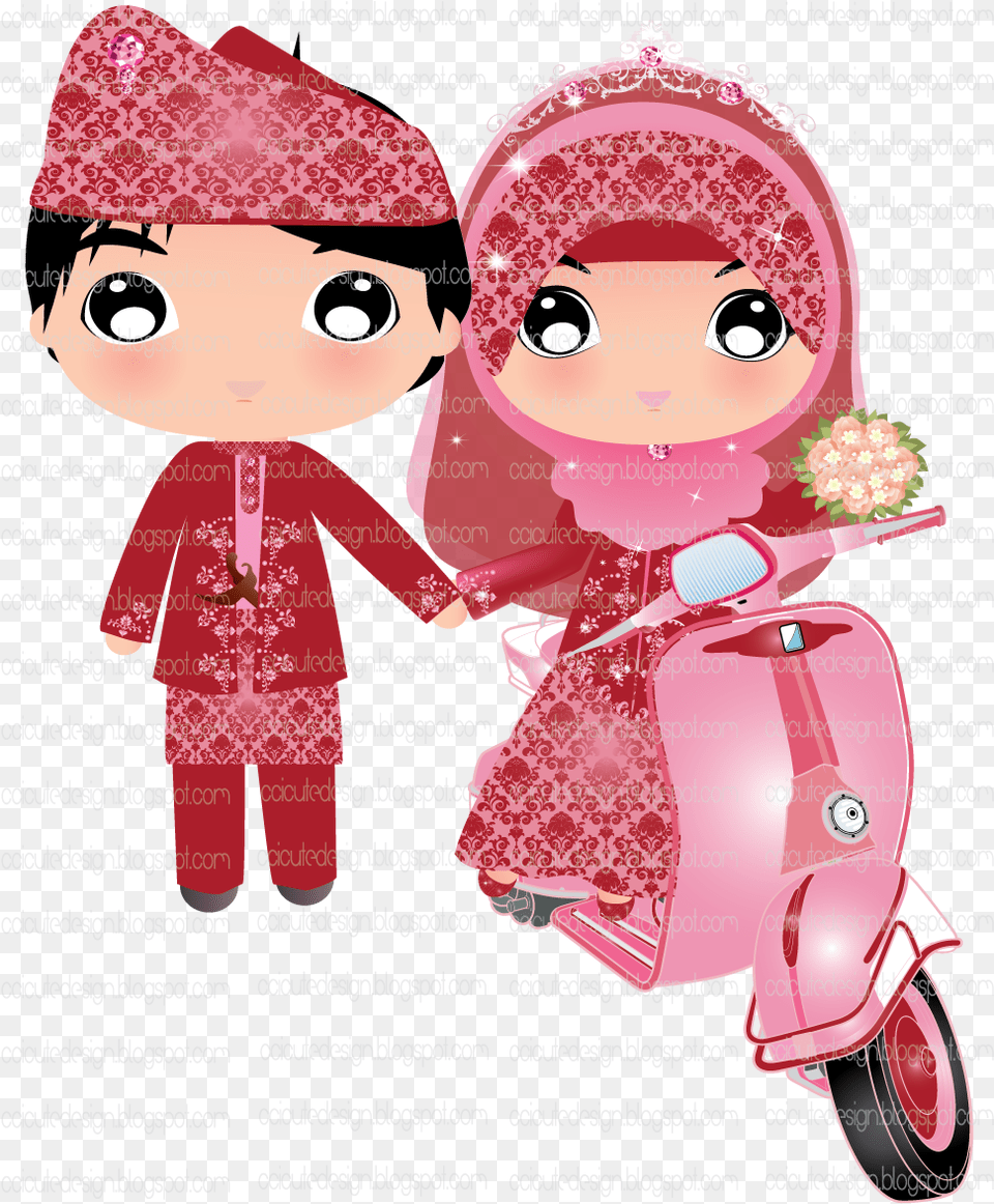Cartoon Bride Muslimah, Baby, Person, Adult, Wedding Png