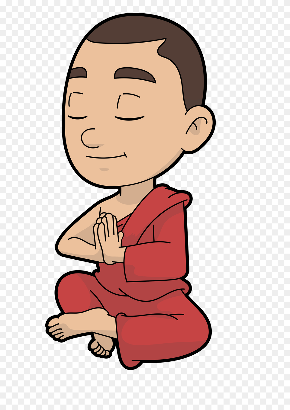 Cartoon Buddhist Monk In Meditation, Baby, Person, Face, Head Free Transparent Png