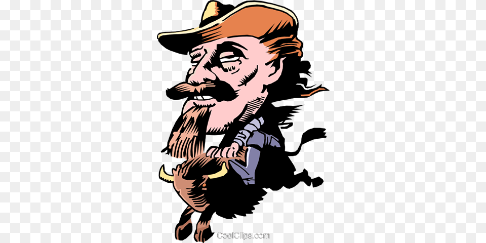 Cartoon Buffalo Bill Royalty Vector Clip Art Illustration, Book, Comics, Person, Publication Free Png