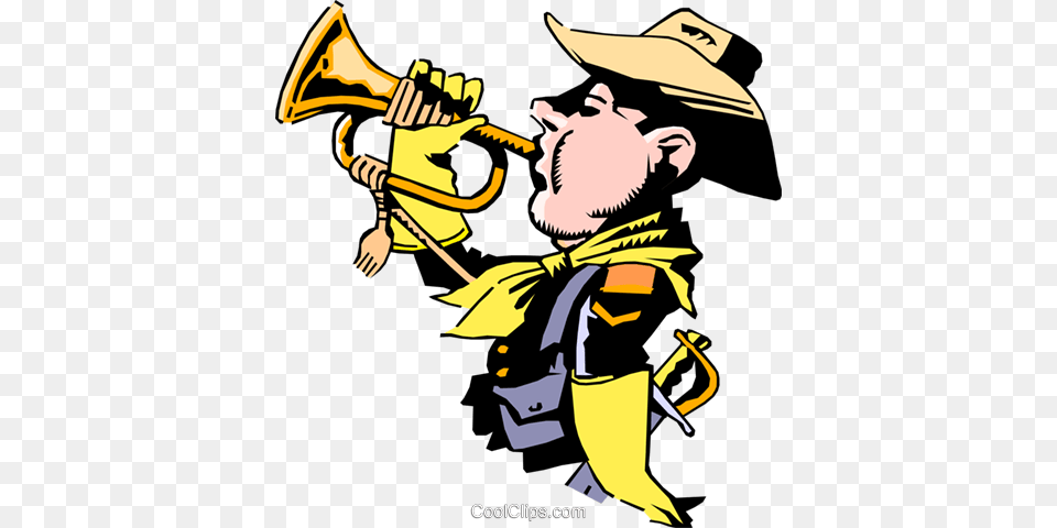 Cartoon Bugle Player Royalty Vector Clip Art Illustration, Baby, Person, Brass Section, Horn Png Image