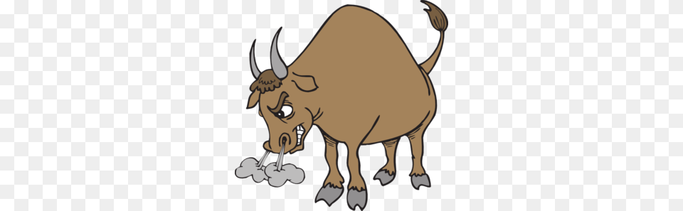 Cartoon Bull Clipart, Animal, Buffalo, Mammal, Wildlife Png Image