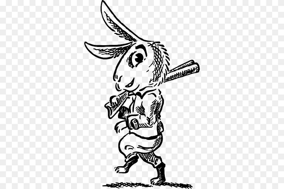 Cartoon Bunny Rabbit Hare Animal Comic Hunter Dibujo Conejo Con Escopeta, People, Person, Baby, Face Free Transparent Png