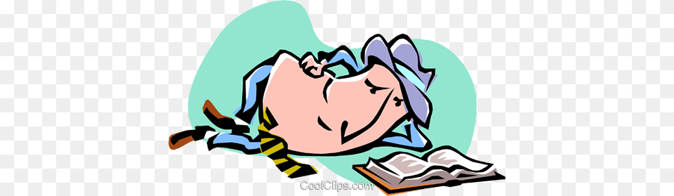 Cartoon Businessman Reading Royalty Vector Clip Art, Person, Sleeping, Baby, Leisure Activities Png Image