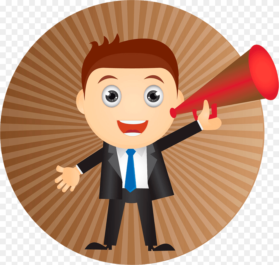 Cartoon Businessman With Megaphone Clipart, Face, Head, People, Person Free Transparent Png