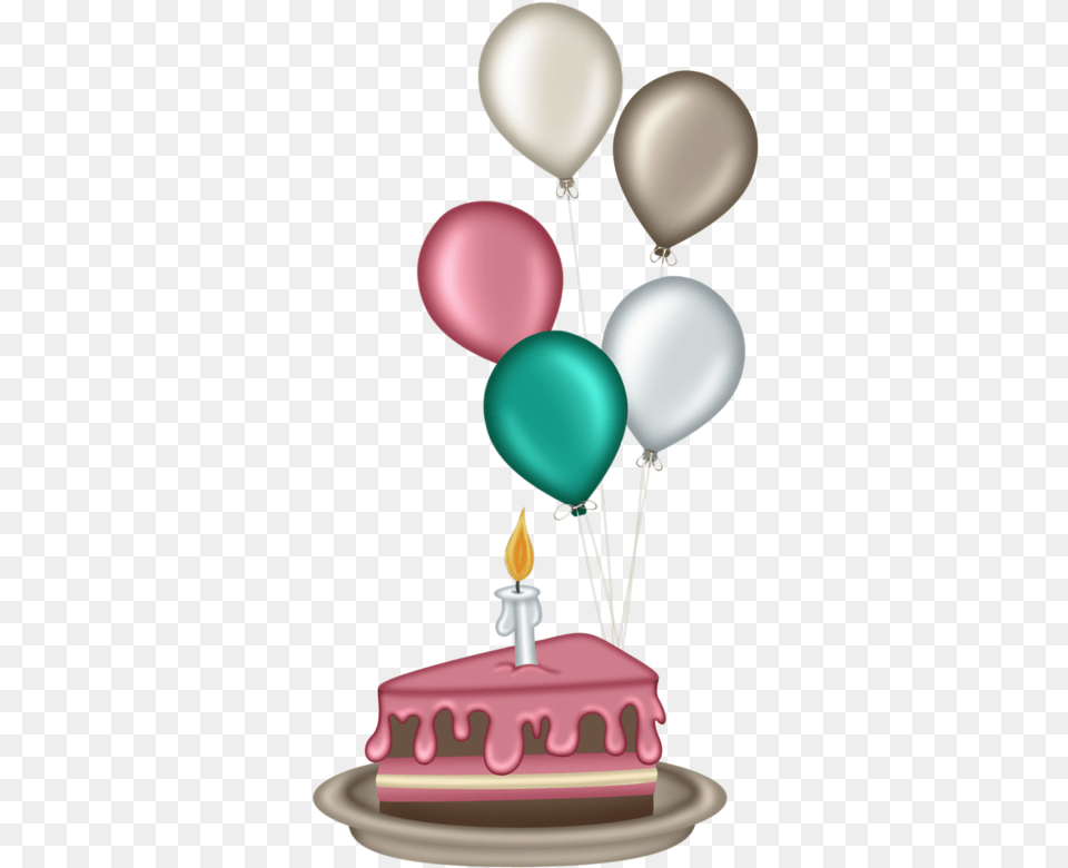 Cartoon Cake And Balloons, Balloon, Birthday Cake, Cream, Dessert Free Png