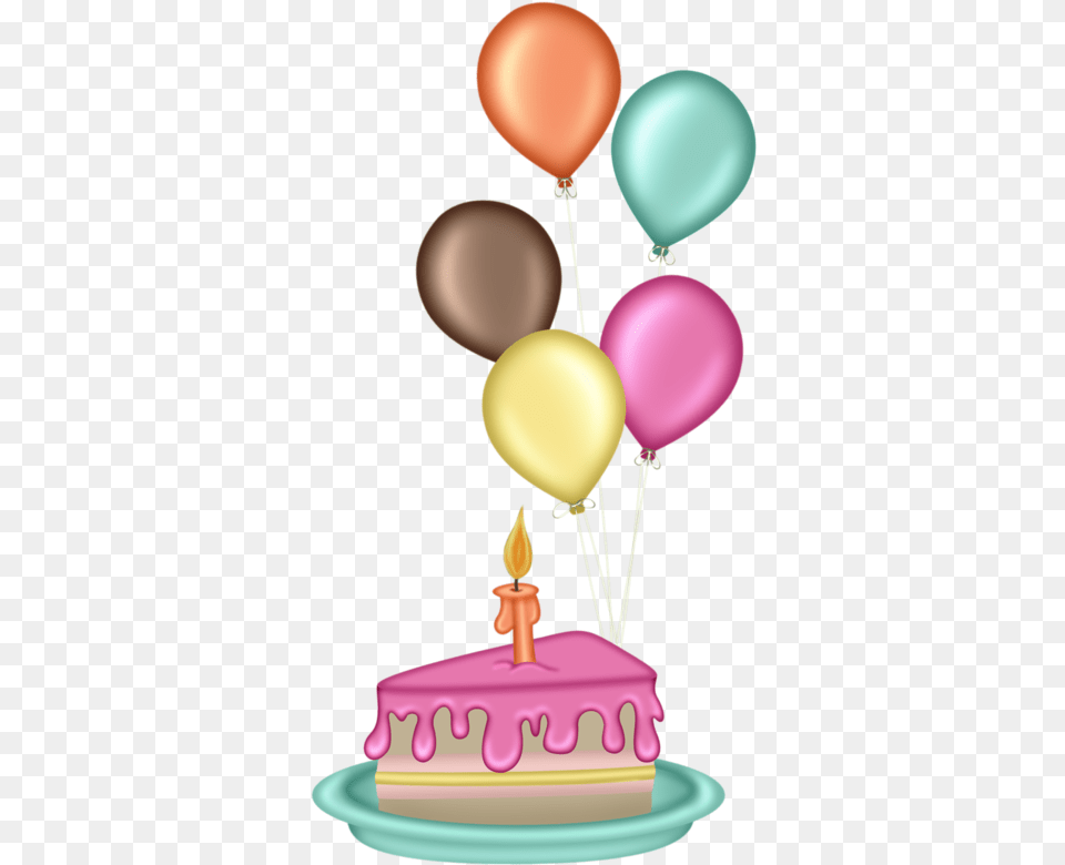 Cartoon Cake And Balloons, Balloon, Birthday Cake, Cream, Dessert Png