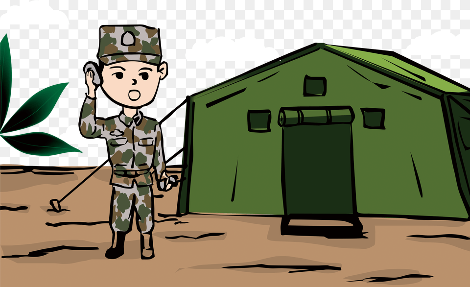Cartoon Camp Camping Summer Scenery Transprent Military Camp Clipart Free Png