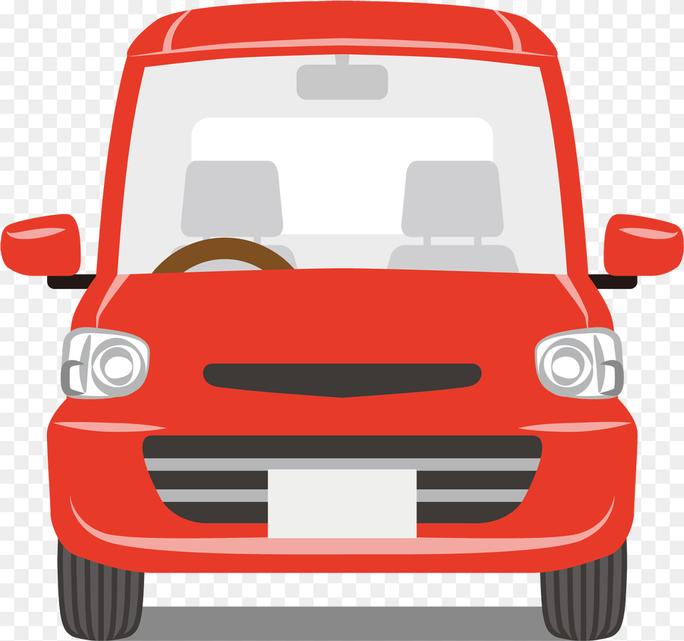 Cartoon Car Front Car Cartoon, Vehicle, Transportation, Wheel, Machine Png Image