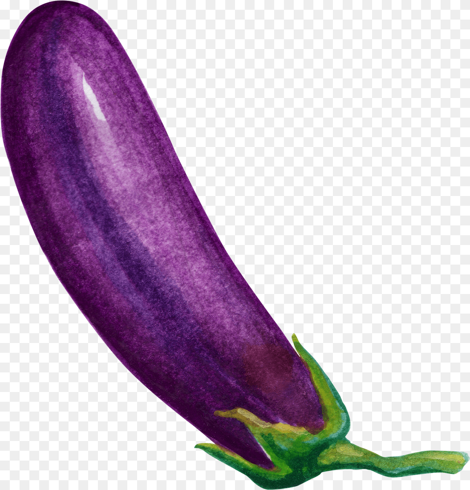 Cartoon Cartoon Eggplant, Food, Produce, Plant, Vegetable Free Png