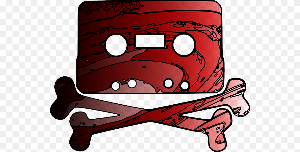 Cartoon Cassette Tape Rouge Jolly Tattoo Roger Cassette And Crossbones, Device, Grass, Lawn, Lawn Mower Png