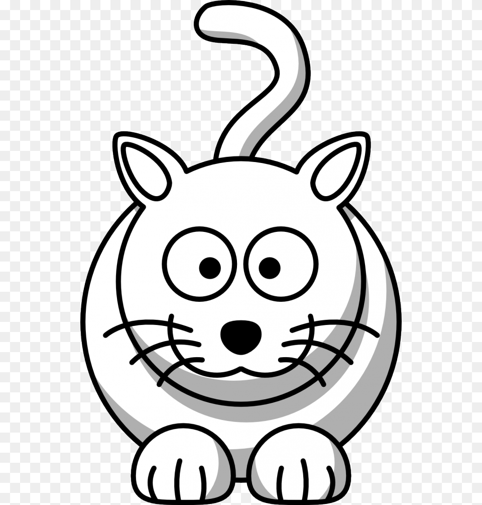 Cartoon Cat Black White Line Animal Coloring Sheet Cartoon Animals Images Black And White, Ammunition, Grenade, Weapon, Art Free Transparent Png