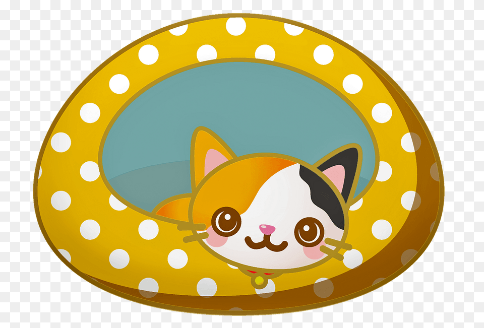 Cartoon Cat In Pet House Clipart, Pattern, Plate Free Png