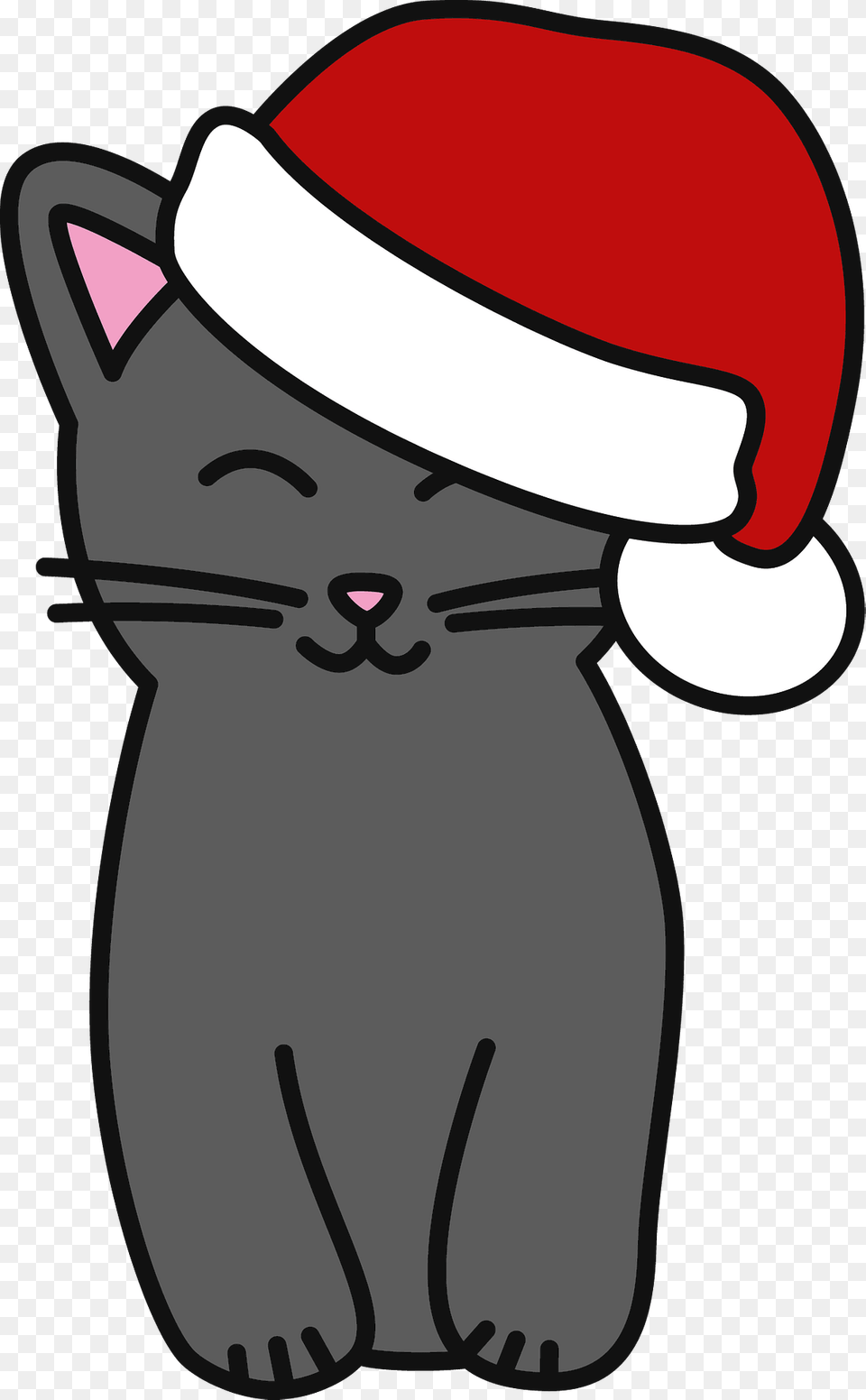 Cartoon Cat In Santa Hat Clipart Free Transparent Png