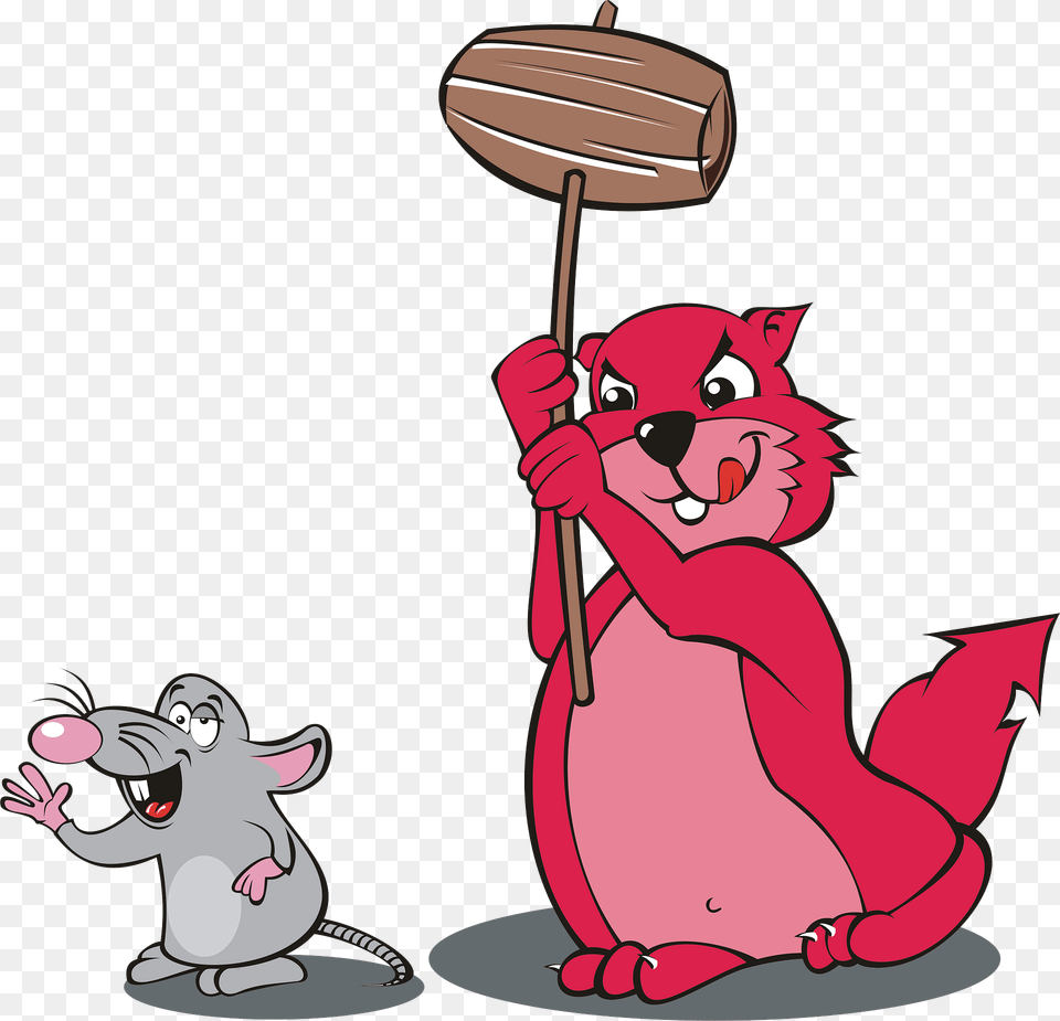 Cartoon Cat Kills Mouse Clipart Png Image