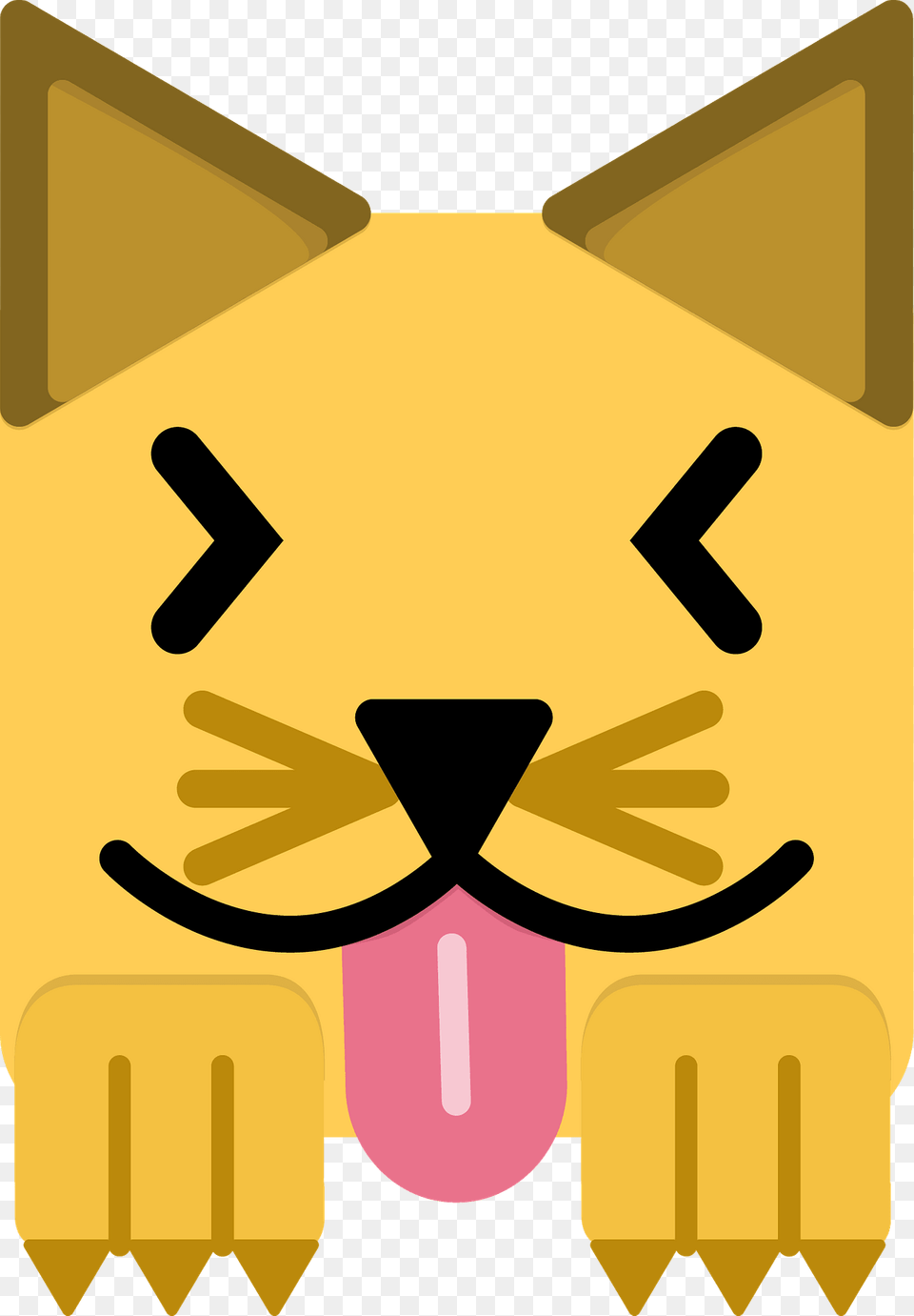Cartoon Cat Showing Tongue Clipart, Plush, Toy, Animal, Pet Png