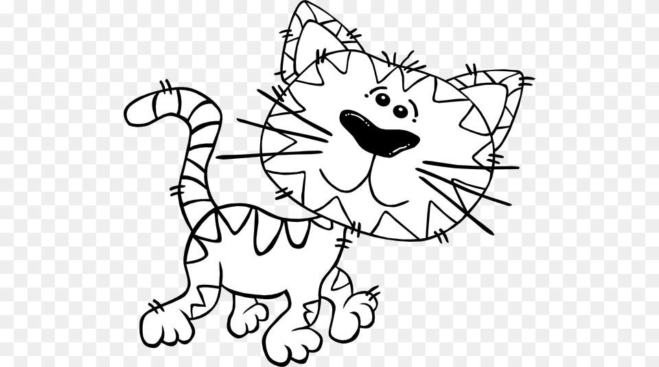 Cartoon Cat Walking Outline Clip Art For Web, Doodle, Drawing, Baby, Person Free Png