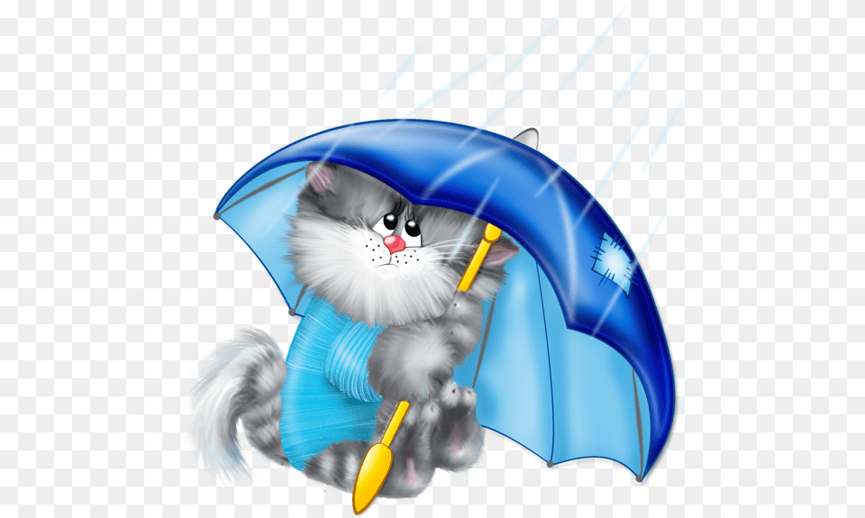 Cartoon Cat With Umbrella, Canopy, Animal, Mammal, Pet Png