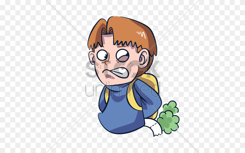 Cartoon Character Farting Vector Image, Baby, Person, Face, Head Free Transparent Png
