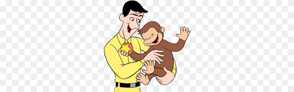 Cartoon Characters Curious George, Adult, Male, Man, Person Free Png