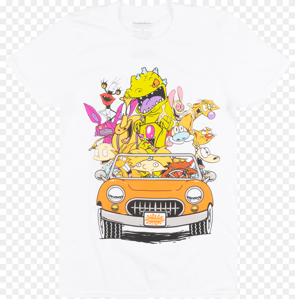 Cartoon Characters In Shirt, Clothing, T-shirt, Vehicle, Car Free Png Download