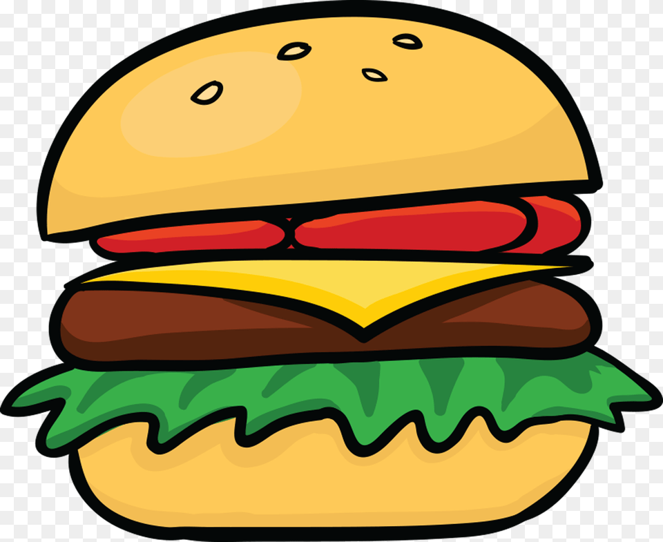 Cartoon Cheese Burger, Food Png