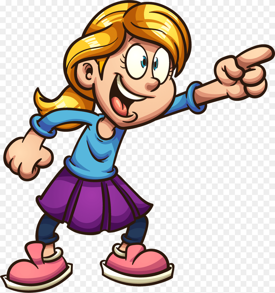 Cartoon Children Pointing, Baby, Person, Face, Head Png Image