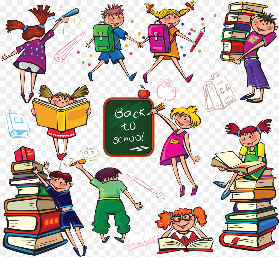 Cartoon Children Transprent Related To School Life, Publication, Book, Comics, Child Free Png Download