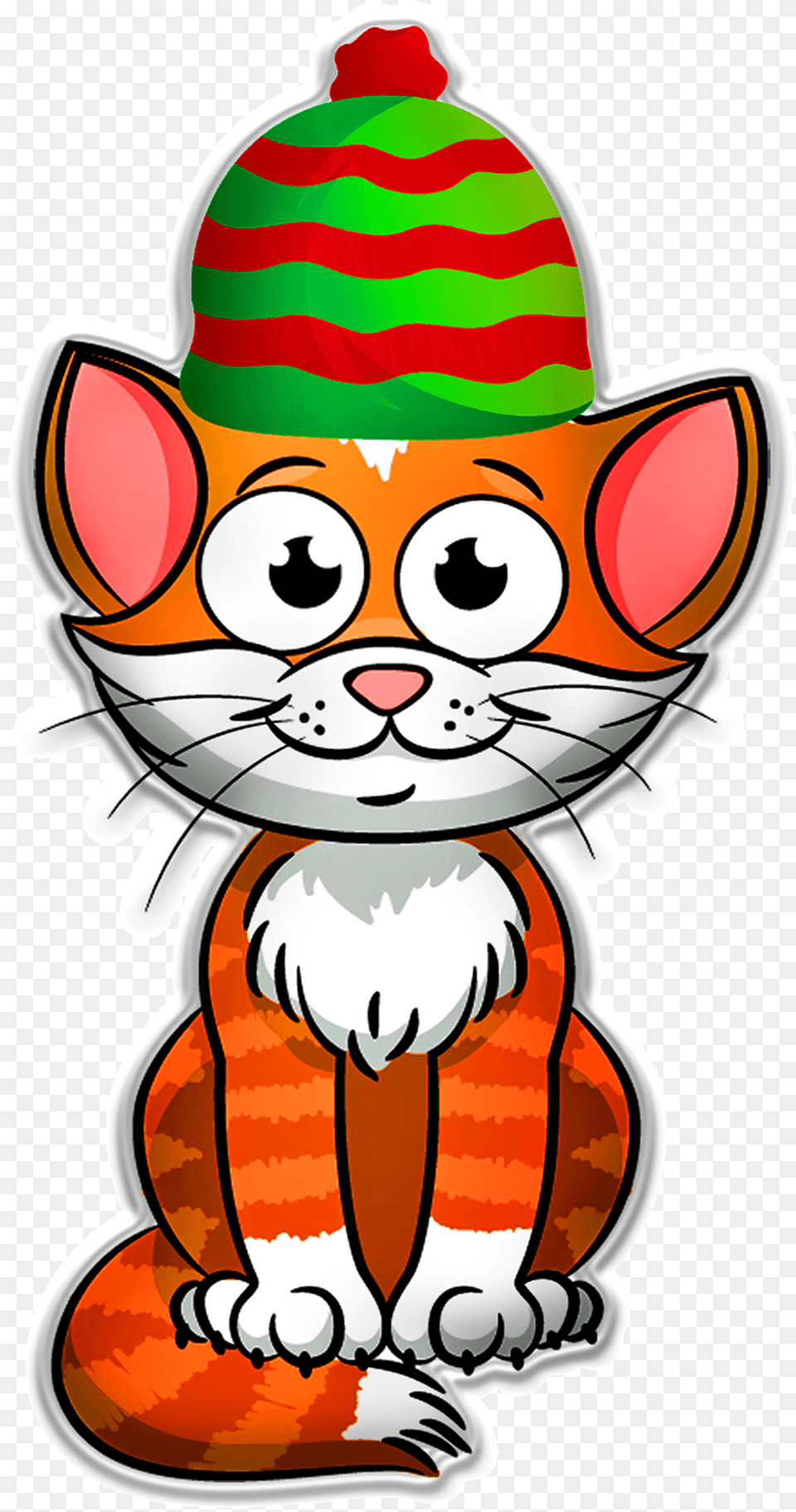 Cartoon Christmas Cat Clipart, Baby, Person, Head Free Transparent Png