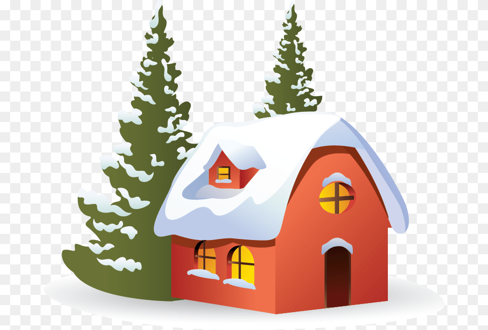 Cartoon Christmas House, Tree, Plant, Outdoors, Nature Free Transparent Png