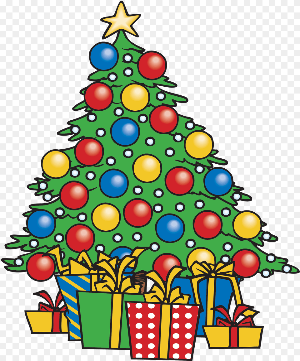 Cartoon Christmas Tree With Presents, Christmas Decorations, Festival, Dynamite, Weapon Free Png Download