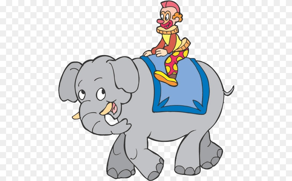 Cartoon Circus Elephant Clown And Cartoon Elephant, Face, Head, Person, Baby Png Image