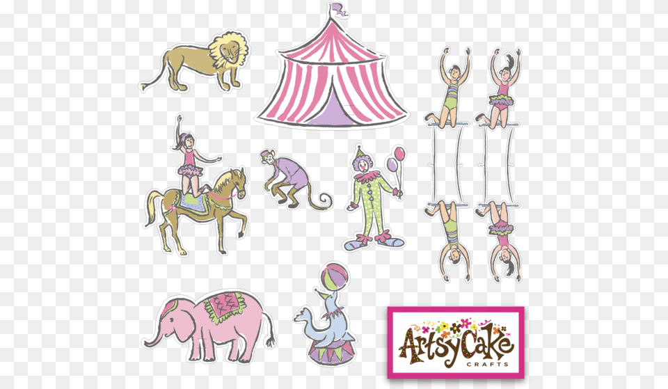Cartoon Circus Trapeze Girls, Leisure Activities, Play, Wildlife, Animal Free Transparent Png