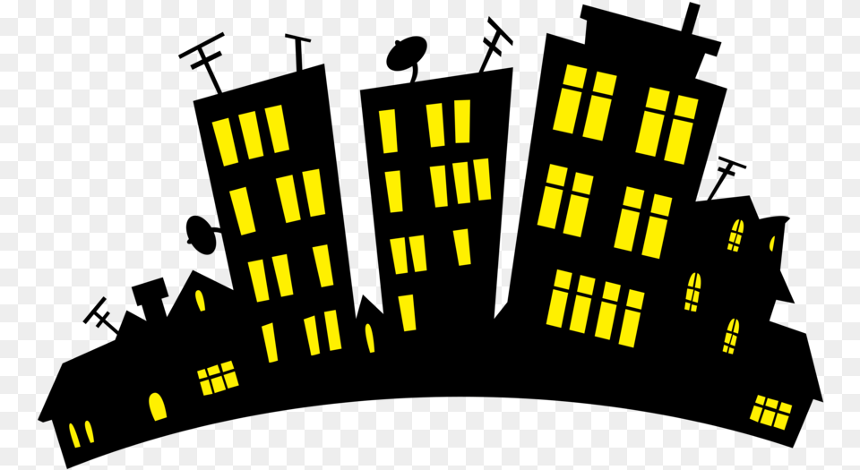 Cartoon City Skyline, Scoreboard, Lighting Free Transparent Png